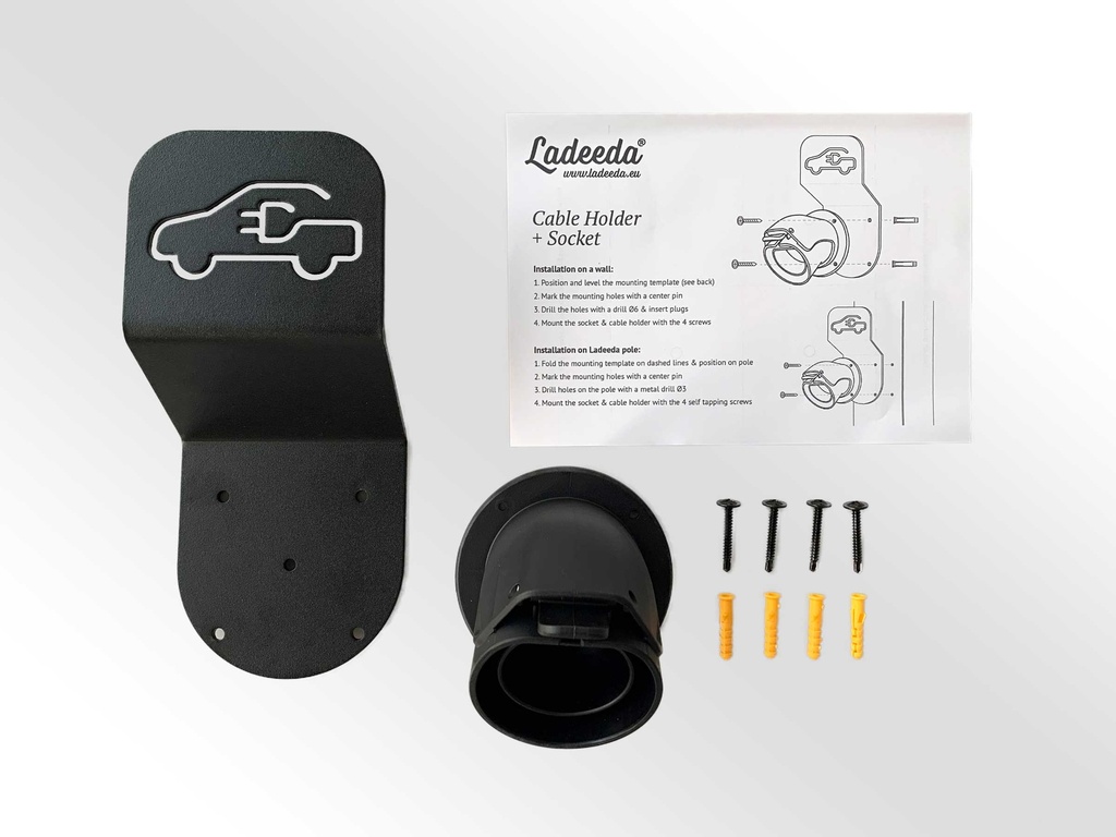 Ladeeda® Cable Holder EV ICON + Socket