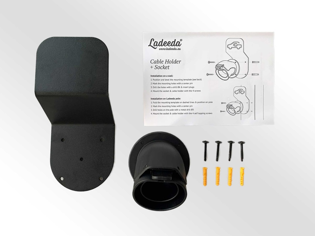 Ladeeda® Cable Holder BLANCO + Socket 